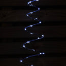 30cm Set of 4 Light up Silver Spiral Christmas Tree Garden Path Lights with 200 White LEDs