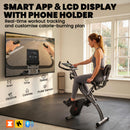 SPORTNOW 3-In-1 Folding Exercise Bike with Resistance Bands, Black