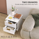 HOMCOM Bedside Table Bedside Cabinet with 2 Drawers for Bedroom
