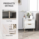 HOMCOM Bedside Table Bedside Cabinet with 2 Drawers for Bedroom