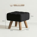 HOMCOM Modern Footstool, Fabric Foot Rest with Rubber Wood Legs, Black