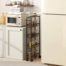 HOMCOM Rolling Kitchen Trolley, Slim Storage Cart With Metal Frame, Handle