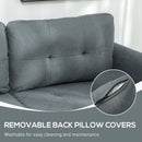 HOMCOM Convertible Modular Sectional Sofa w/ Storage Wood Frame