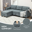 HOMCOM Convertible Modular Sectional Sofa w/ Storage Wood Frame
