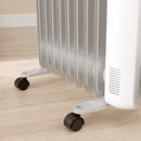HOMCOM White 2000W 9 Fin Oil Filled Heater Radiator For Home