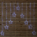 1.2m X 1.2m Light Up Star Pin Wire Christmas Curtain Lights With 303 White LEDs