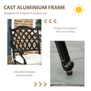 Outsunny 4 Seater Outdoor Dining Set With Cushions Parasol Hole Cast Aluminium