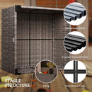 Outsunny Outdoor Coffee Table With Glass Top, Rattan Side Table