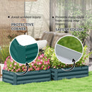 Outsunny Set of 2 Galvanised Raised Garden Bed, Green