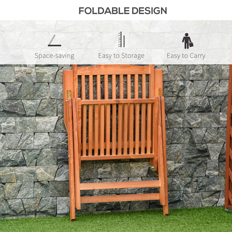 Outsunny  Wooden Garden Dining Chair- Red Brown