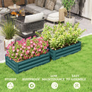 Outsunny Set of 2 Galvanised Raised Garden Bed, Green