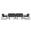 4 Piece Outdoor Furniture Set Patio Metal Conversation Chair Coffee Table