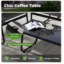 4 Piece Outdoor Furniture Set Patio Metal Conversation Chair Coffee Table
