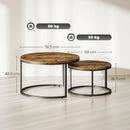 HOMCOM 2 Pcs Stacking Coffee Table Set With Steel Frame