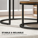 HOMCOM 2 Pcs Stacking Coffee Table Set With Steel Frame