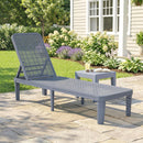 Outsunny Plastic Sun Lounger, 4-Position Garden Lounger Sun bed, Dark Grey