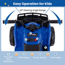 6V 4-Wheeler Quad Car with One-Button Start and Tread Tires-Navy