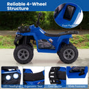 6V 4-Wheeler Quad Car with One-Button Start and Tread Tires-Navy
