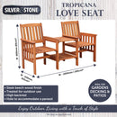 Silver & Stone Tropicana Wooden Love Seat