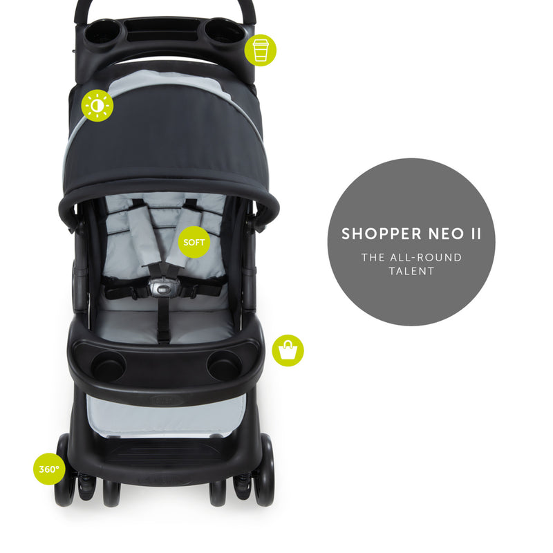 Hauck Shopper Neo II Pushchair - Caviar/Silver