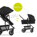 Hauck Pacific 4 Shop N Drive Pushchair Set - Caviar