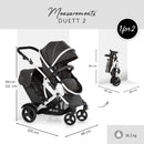 Hauck Duett 2 Tandem Double Pushchair - Black