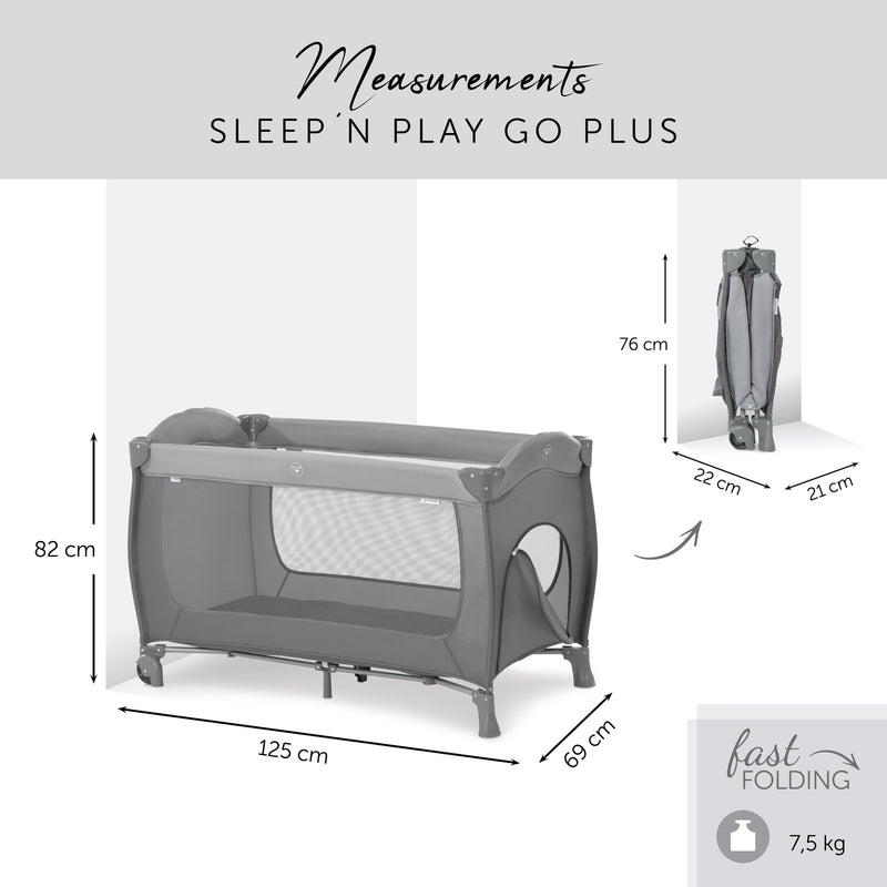 Hauck Travel Cot Sleep N Play Go Plus - Grey
