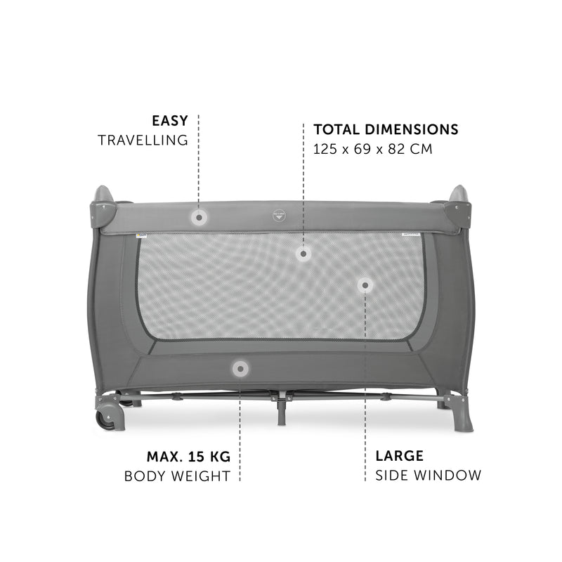 Hauck Travel Cot Sleep N Play Go Plus - Grey
