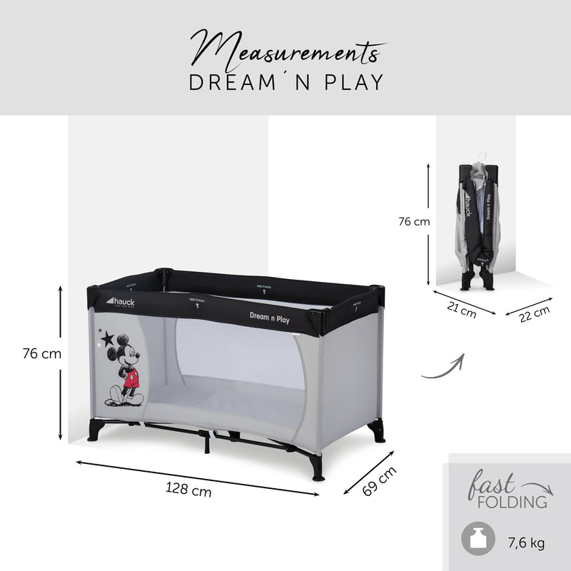 Disney Travel Cot Dream N Play - Mickey Stars