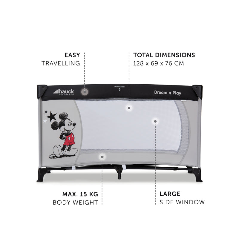 Disney Travel Cot Dream N Play - Mickey Stars