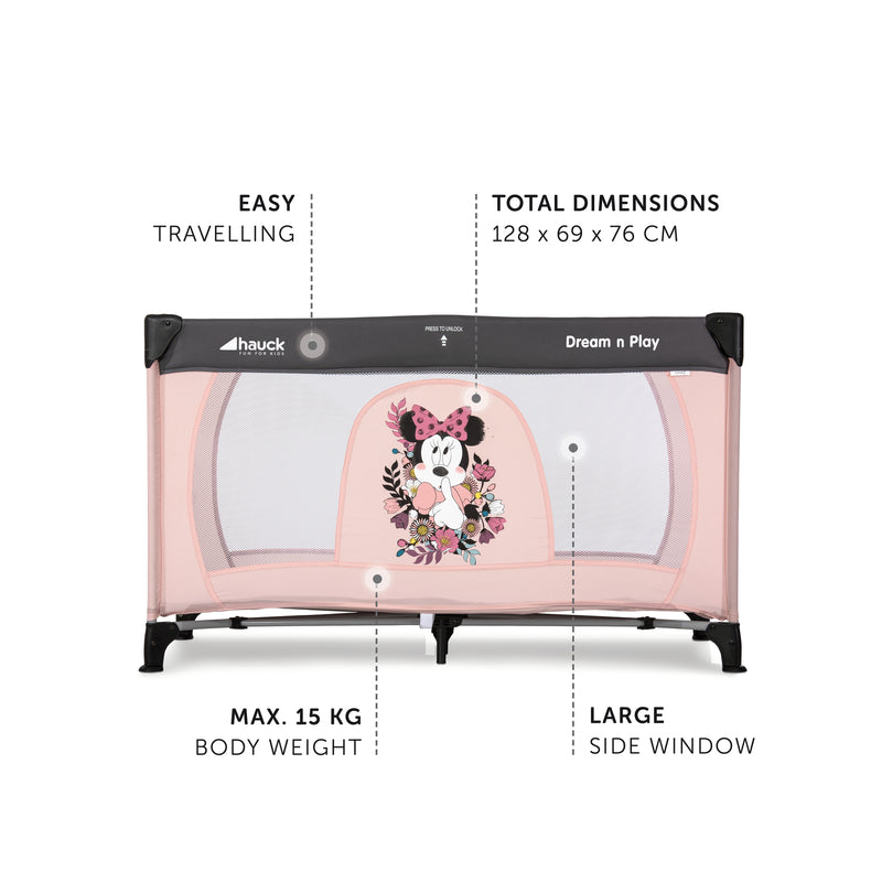 Disney Travel Cot Dream N Play - Minnie Sweetheart