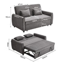 Livingandhome Grey Convertible Sofa Bed with 2 Pillows
