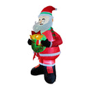 Lifeideas 2.4M Lighted Christmas Inflatable Santa Holding Wreath Decoration