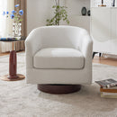 Livingandhome Linen Upholstered Swivel Armchair