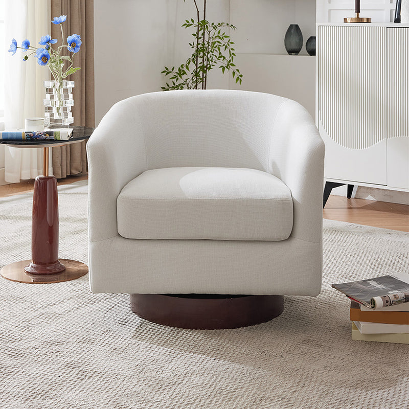 Livingandhome Linen Upholstered Swivel Armchair