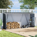 Garden Sanctuary Zinc Steel Firewood Log Storage Shed
