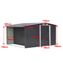 Breeins Large Metal Shed with Built-In Log Store