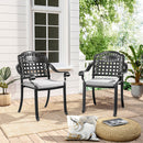 Breeins Set Of 2 Outdoor Garden Chairs With Cushions Cast Aluminum