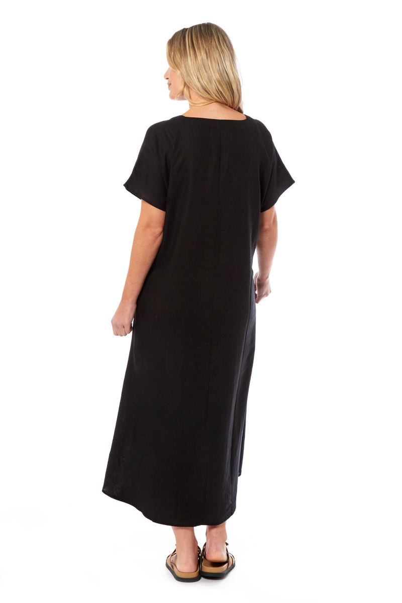 Ladies Linen Dress - Black