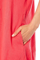 Ladies Linen Dress - Coral