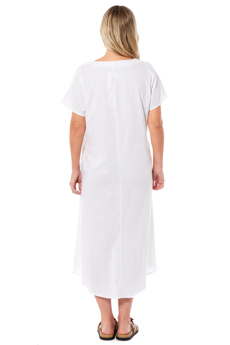 Ladies Linen Dress - White