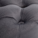 Livingandhome Square Velvet Upholstered Buttoned Footstool