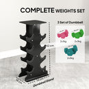 SPORTNOW Hex Dumbbells Set With Dumbbell Rack, 2 X 1kg, 2 X 3kg, 2 X 5kg