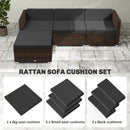 Outsunny 7-Piece Patio Furniture Cushions Water-Repellent 60x60cm, Black