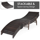 2PCS Folding Chaise Lounge with Double-sided Cushion - Red