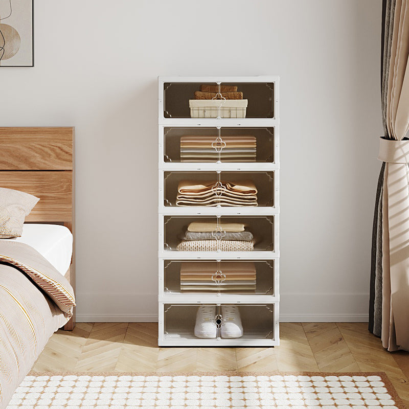 Livingandhome 6-Tier Foldable Plastic Storage Rack