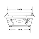 40cm Black Window Box Planter - Venetian Plastic Flower Plant Pot Garden Trough Indoor Outdoor