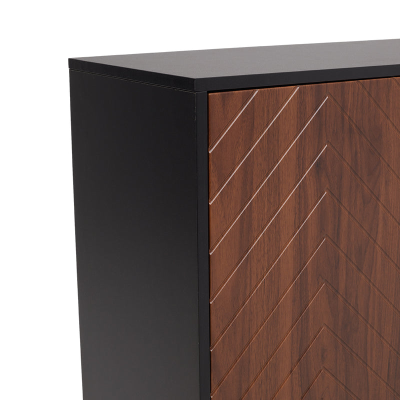 Lifeideas 6-Tier Black Shoe Cabinet with Doors