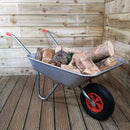 Samuel ALEXANDER 65 Litre 60kg Capacity Galvanised Metal Garden Cart Wheelbarrow - Heavy Duty Garden Wheelbarrows with Pneumatic Tyre