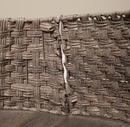 40/58cm Samuel Alexander Medium KD Plastic Wicker Rattan Woven Christmas Tree Skirt in Grey